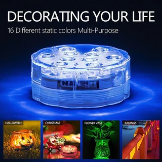 Waterproof RGB LED MultiColour Remote Controlled Submersible Lamp. Party Time. Brand New Products.