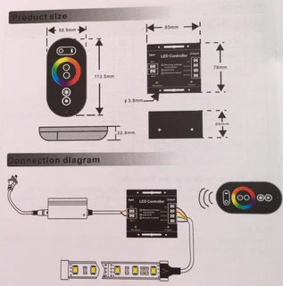 Touch Remote Wireless RGB LED Controller Latest Advanced Version for 12V and 24V. Brand New Products