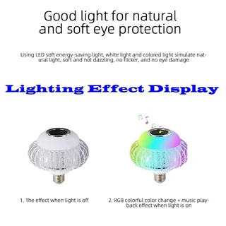 Wireless Music Bluetooth LED Crystal Bulb Lamp RGB Colour Stereo Audio Speaker. Brand New Products.