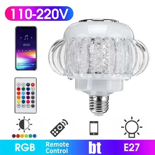 Wireless Music Bluetooth LED Crystal Bulb Lamp RGB Colour Stereo Audio Speaker. Brand New Products.
