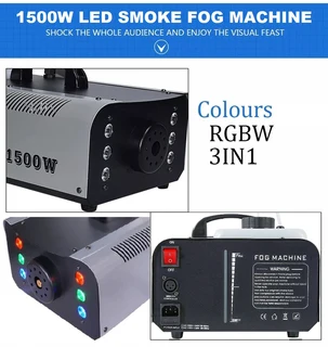 Professional LED Smoke Fog Machine 1500W Heavy Duty Compact High Capacity. Has RGB LEDs. Brand NEW.