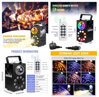 Professional Smoke Fog Machine with MultiColour RGB LEDs and Rotating Light Ball. Brand New Products