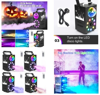Professional Smoke Fog Machine with MultiColour RGB LEDs and Rotating Light Ball. Brand New Products
