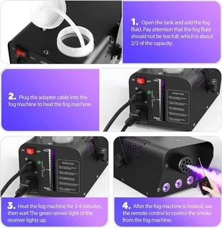 Professional LED Smoke Fog Machine 600W Heavy Duty Compact High Capacity. Has RGB LEDs. Brand NEW.
