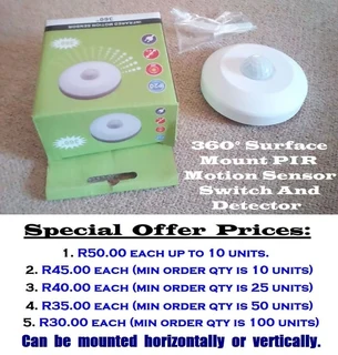 Wholesale Special Bulk Offer: Infrared Motion Sensor PIR 360° Detection Range 220V. Brand New Items.