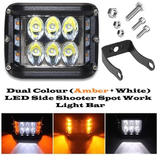 Vehicle Flash / Strobe Dual Colour (Amber and White) Unique LED Side Shooter Spot Light. Brand NEW.