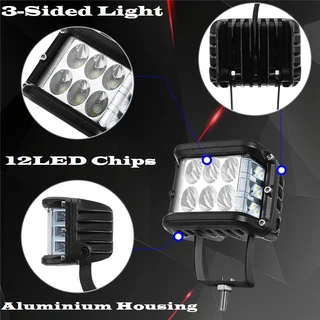 Vehicle Flash / Strobe Dual Colour (Amber and White) Unique LED Side Shooter Spot Light. Brand NEW.