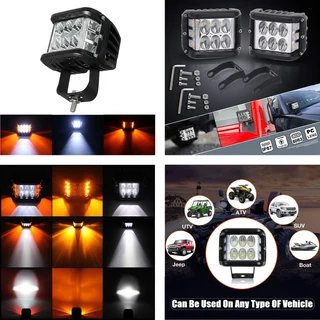 Vehicle Flash / Strobe Dual Colour (Amber and White) Unique LED Side Shooter Spot Light. Brand NEW.