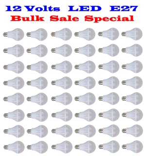 9W 12V E27 and B22 BULK SALE: 100x LED Light Bulbs. These 12V Bulbs Are Ideal For Load Shedding. NEW