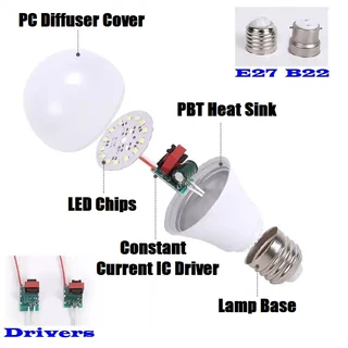 12Volts LED Light Bulbs. 6W LED 12V Light Bulbs B22 and E27. These Are Brand New 12Volts Products.