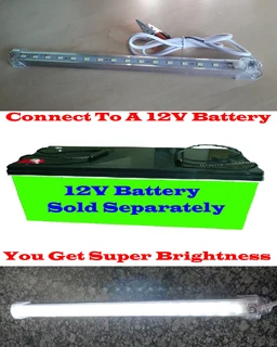 12V LED Rigid 30cm Strip Lights With On/Off Switch. Ideal For Use As Loadshedding Lamps. Brand New.