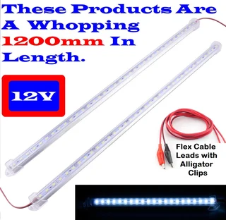Very Long 1200mm LED Tube Lights 12Volts Aluminium Rigid Strip Lights.Ideal For Loadshedding. NEW.