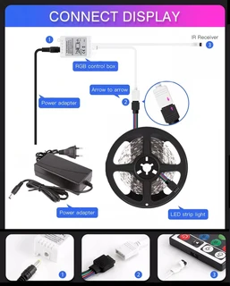 LED Strip Lights. 5metre RGB Rolls with Power Adapter, Control Box and Remote Control Kit. Brand NEW