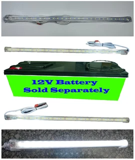 12V LED Rigid 500mm Strip Lights With On/Off Switch. Ideal For Use As Loadshedding Lamps. Brand New.