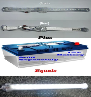 12V LED Rigid 500mm Strip Lights With On/Off Switch. Ideal For Use As Loadshedding Lamps. Brand New.