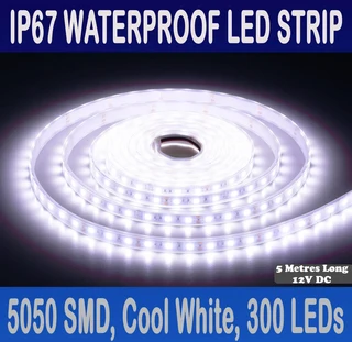LED Strip Lights 12V SMD5050 LED Waterproof, Dustproof, 5 Metre Rolls. Assorted Colours. Brand New.