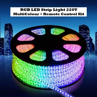 MultiColour LED RGB Strip Light 220V 100 metres Complete with Remote Control Kit. Brand New Products
