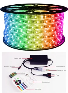 MultiColour LED RGB Strip Light 220V 100 metres Complete with Remote Control Kit. Brand New Products