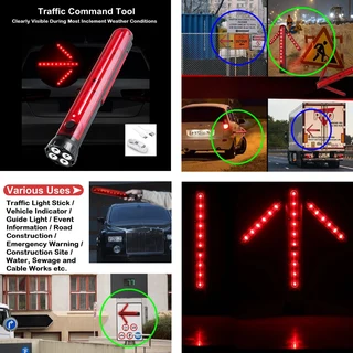 Emergency Warning Traffic Wand Flash Strobe Light, Magnetic, Unfolding Rotating Blades. Brand NEW.