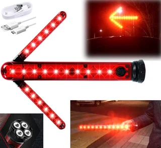 Emergency Warning Traffic Wand Flash Strobe Light, Magnetic, Unfolding Rotating Blades. Brand NEW.
