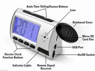 Spy Camera Clock, Remote Controlled Multi-Function DVR. Motion Sensor and More. Brand New Products.