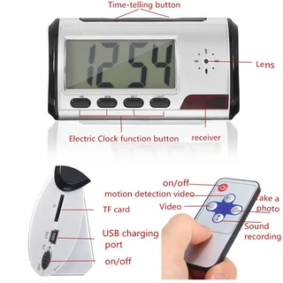 Spy Camera Clock, Remote Controlled Multi-Function DVR. Motion Sensor and More. Brand New Products.