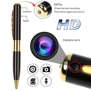 Spy Pen Digital Colour Video Audio Recorder with Micro SD Card Slot. Golden Trim. Brand New Products
