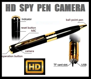Spy Pen Digital Colour Video Audio Recorder with Micro SD Card Slot. Golden Trim. Brand New Products