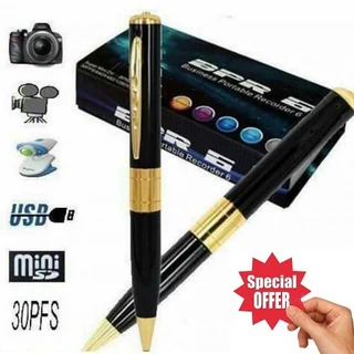 Spy Pen Digital Colour Video Audio Recorder with Micro SD Card Slot. Golden Trim. Brand New Products