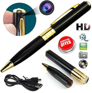 Spy Pen Digital Colour Video Audio Recorder with Micro SD Card Slot. Golden Trim. Brand New Products
