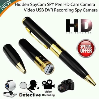Spy Pen Digital Colour Video Audio Recorder with Micro SD Card Slot. Golden Trim. Brand New Products