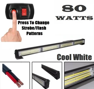 Cool White COB LED Flash Strobe Vehicle Light Bars. Single Sided, Multiple Modes. Brand New Products