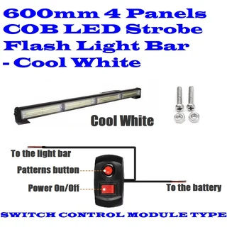 Cool White COB LED Flash Strobe Vehicle Light Bars. Single Sided, Multiple Modes. Brand New Products