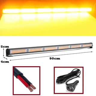 Amber Orange Yellow COB LED Strobe Vehicle Flash Light Bar Single Sided 900mm. Brand New Products.