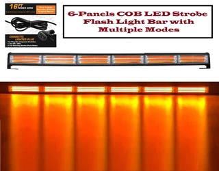 Amber Orange Yellow COB LED Strobe Vehicle Flash Light Bar Single Sided 900mm. Brand New Products.