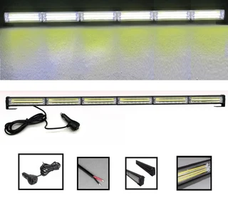 Cool White COB LED Strobe Flash Vehicle Light Bar. Single Sided 900mm 6 COB Pods. Brand New Products