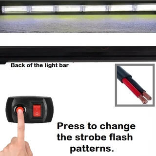 Cool White COB LED Strobe Flash Vehicle Light Bar. Single Sided 900mm 6 COB Pods. Brand New Products