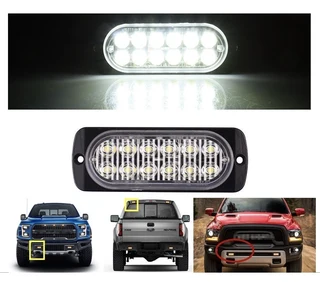 Cool White LED Flash Cluster Strobe Grille Bumper Lights Double Row 12V/24V. Brand New Products.