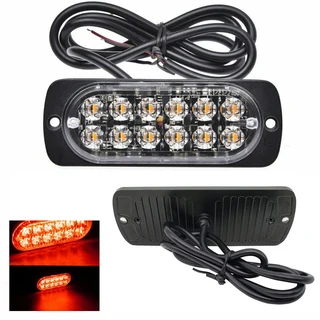 Red LED Strobe Flash Cluster Grille Bumper Side Marker Lights Double Row 12V/24V. Brand New Products