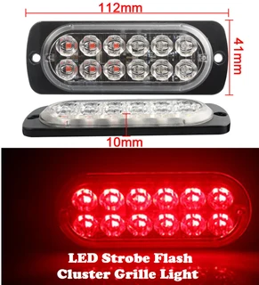 Red LED Strobe Flash Cluster Grille Bumper Side Marker Lights Double Row 12V/24V. Brand New Products