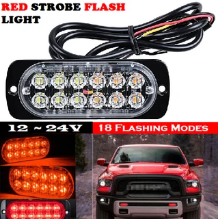 Red LED Strobe Flash Cluster Grille Bumper Side Marker Lights Double Row 12V/24V. Brand New Products