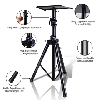 Heavy Duty TriPod Speaker Stands. Telescoping and Adjustable. In Black Colour. Brand New Products.