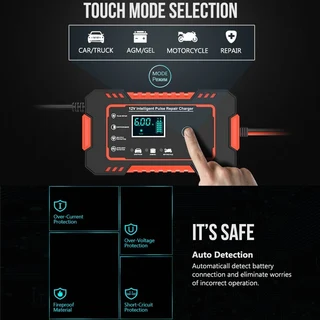 Automatic Battery Chargers 12V 6A Smart Pulse Repair LCD Battery Chargers for Automobiles. Brand NEW