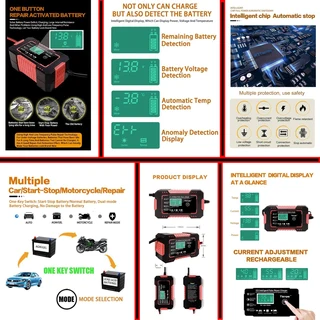 Automatic Battery Chargers 12V 6A Smart Pulse Repair LCD Battery Chargers for Automobiles. Brand NEW