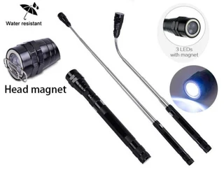 Multifunctional Magnetic Flexi-Telescopic Bendable Pick-Up-Tool LED Torches Metallic Gold  Brand NEW