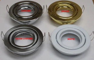Downlight Fittings Housings. Double Ring with Tilt Swivel Function in Assorted Colours. Brand NEW.
