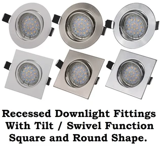 Downlight Fittings: Nouveau Classic Design with Swivel Tilt Function in Assorted Colours. Brand NEW.