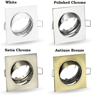 Downlight Fittings: Square Nouveau Classic Design with Swivel Tilt Function in Assorted Colours. NEW