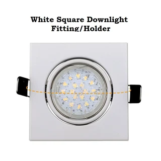 Downlight Fittings: Square Nouveau Classic Design with Swivel Tilt Function in Assorted Colours. NEW