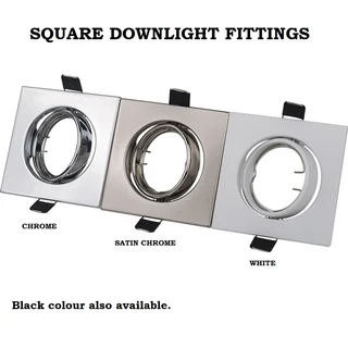 Downlight Fittings: Square Nouveau Classic Design with Swivel Tilt Function in Assorted Colours. NEW